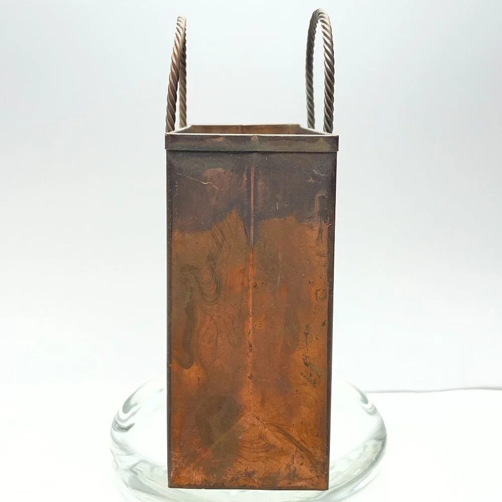 EUC Vintage Copper-Tone Metal Shopping Bag, Rustic, MCM, 4" x 3 5/8" - Picture 5 of 7